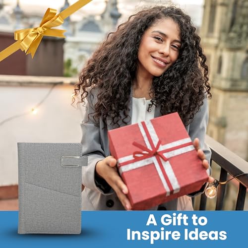 Image of A5 Notebook Diary for Men Women | Executive Professional Office Diary with Magnetic Flip Lock (220 Ruled Pages, 6 x 8.5 Inches, 80 GSM, Grey)