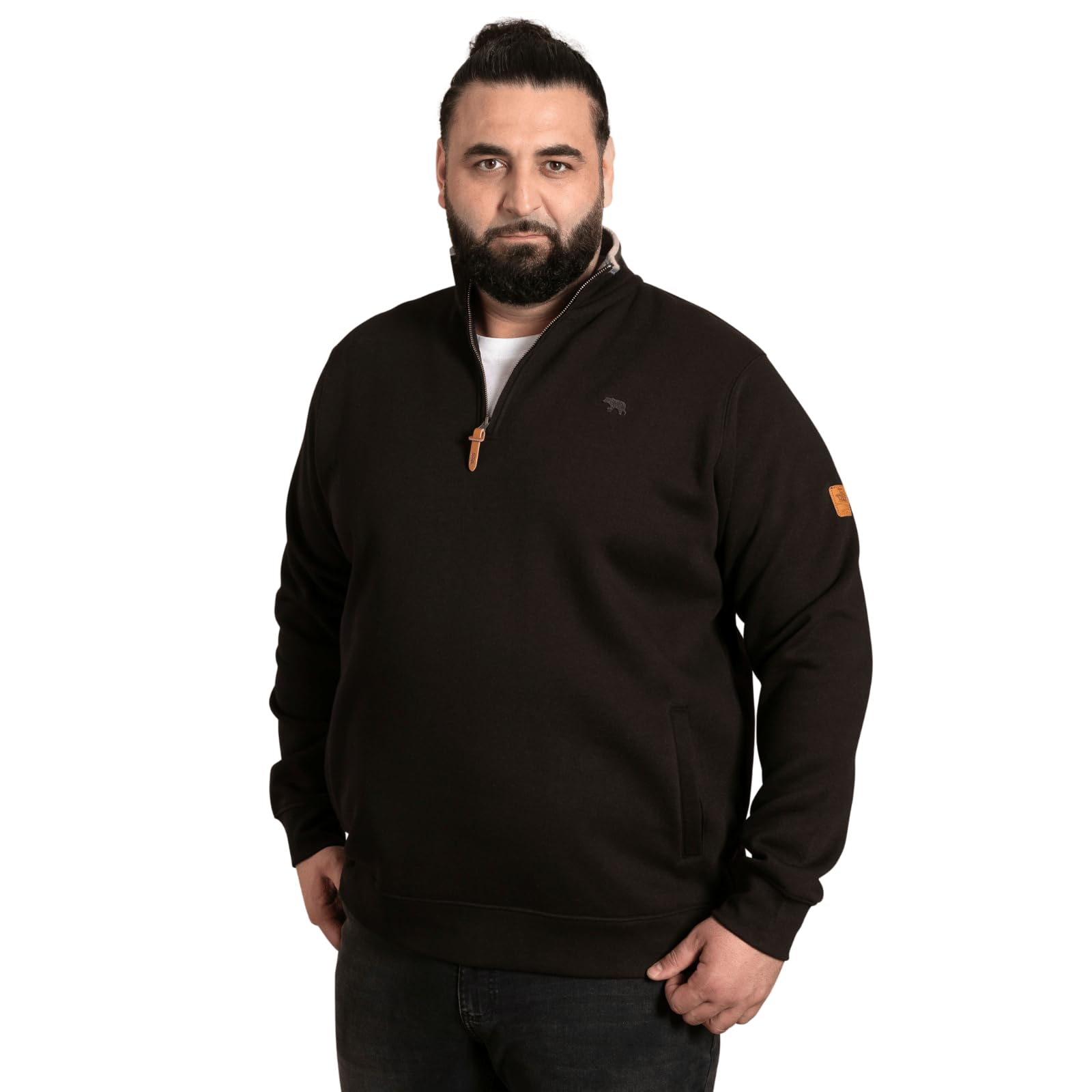 Espionage 1/4 Zip Sweatshirt Fleece Long Sleeve Mens Plus Size 2XL-8XL RUSSEL (UK, Alpha, 5XL, Plus, Regular, Black)