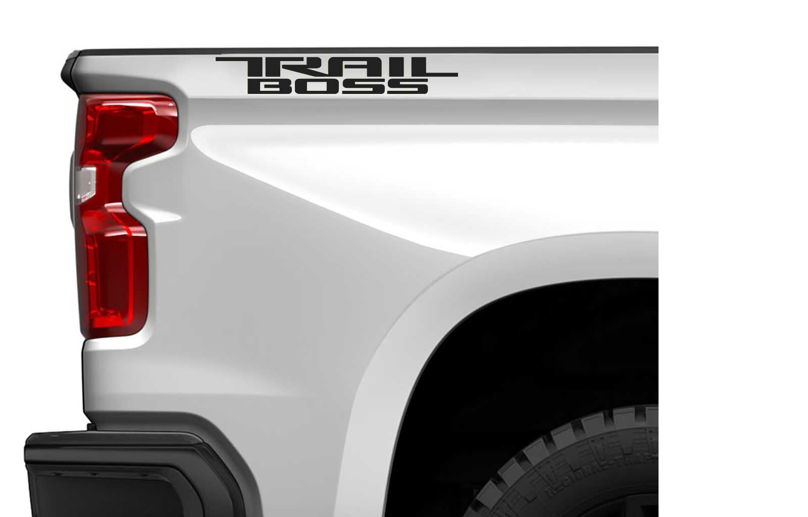Chevy Silverado Matte Black Trail Boss Bedside Decals 2019-2026 Set of 2 GM Licensed