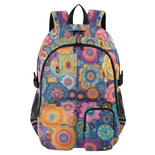 Mochila de viaje de 17.5 pulgadas con diseño de flores para niñas y maleta de oficina para hombre