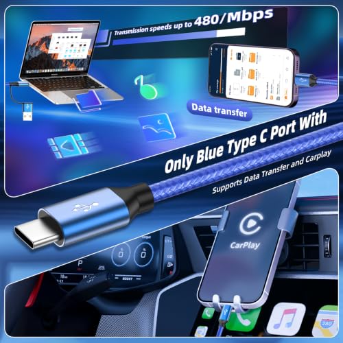 Image of 4 in 2 USB A /C Multi Charging Cable, Charging Cords for Multiple Devices