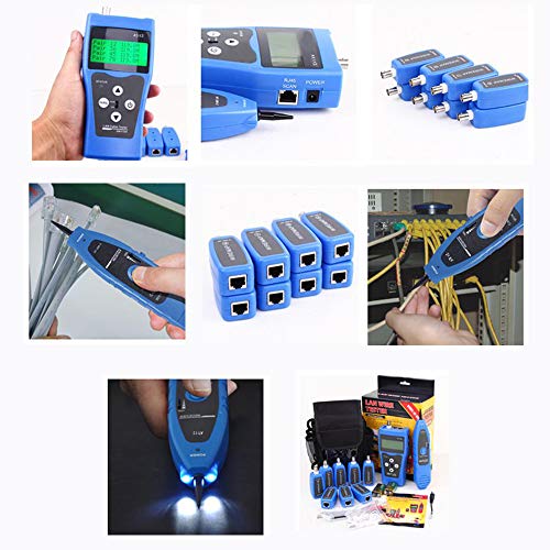 KOLSOL AT112 Network Ethernet LAN Phone Wire Tester Line Finder Remote Cable Tracker USB Coaxial Cable with 8 Far-end Jacks Support Multiple Tester Ports BNC RJ45 RJ11 - Thumbnail 6