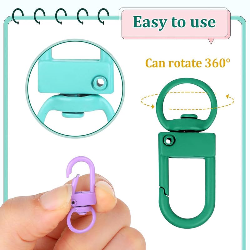 Image of Lobster Claw Clasps Colorful Keychain Clasp Metal Lanyard Clips Swivel Clasp Hooks Keychain Hardware Accessories for Bag Jewelry Making - Mix Colour