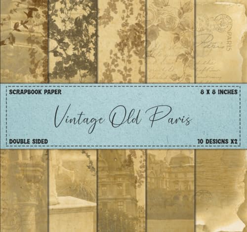 Scrapbook Paper: Old Paris City, Aged Photos, Vintage Themed, Travel Decorations, Double Sided 8 x 8" Sheets (Craft Paper Pad) image 2