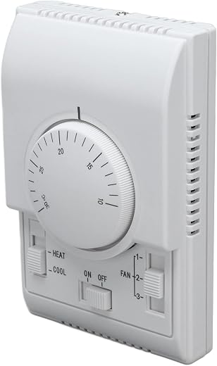 Mechanical Thermostat Conditioner, Knob Type Temperature Control Thermostat with Screw for Fan Coil for Room for Supermarket