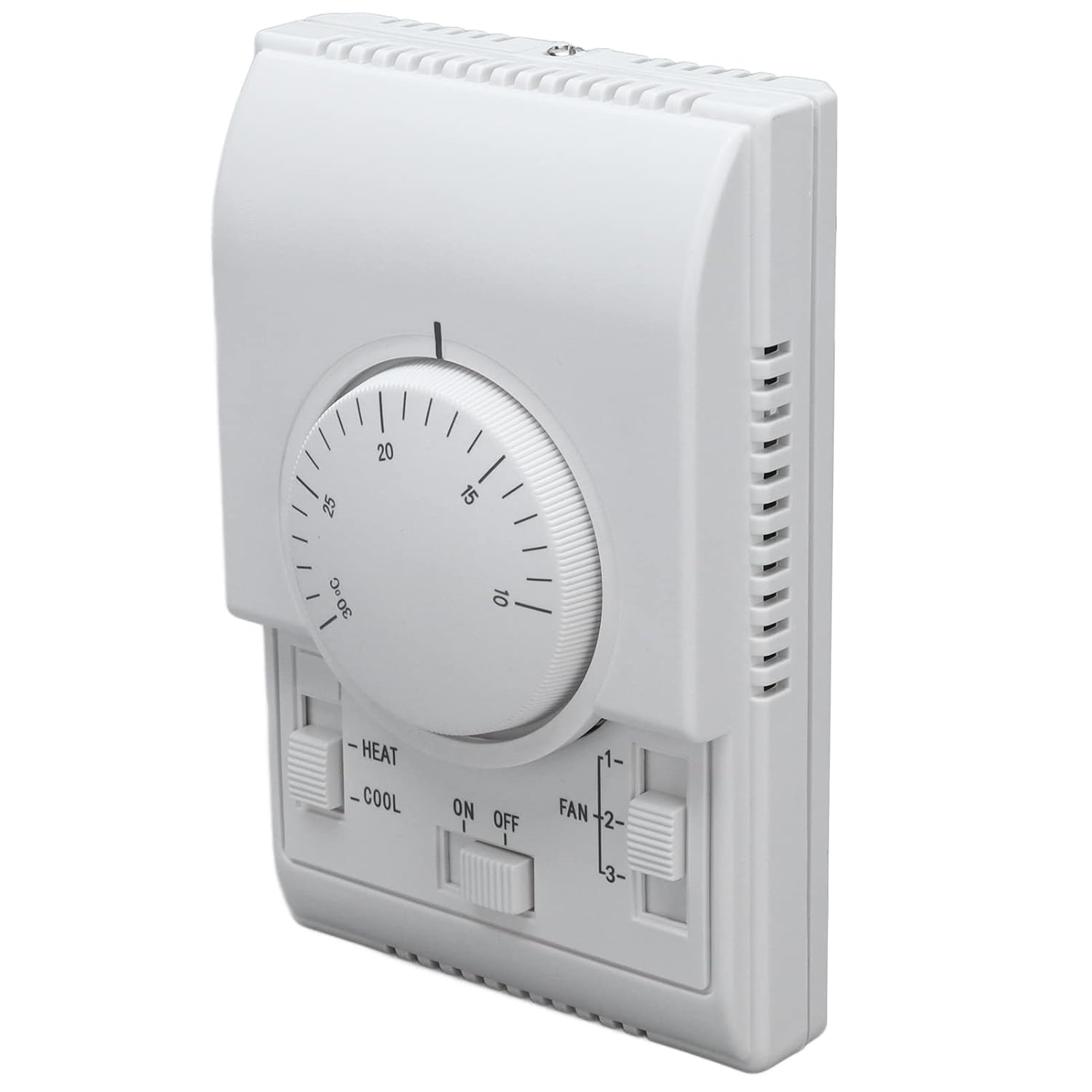 Mechanical Thermostat Conditioner, Knob Type Temperature Control Thermostat with Screw for Fan Coil for Room for Supermarket