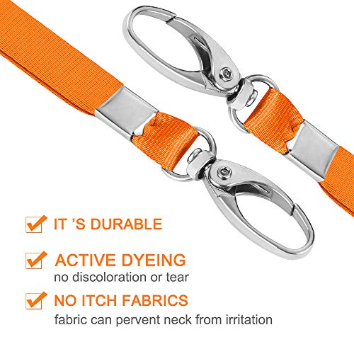Lanyards Bulk 50 Pack Orange Lanyards For Id Badges Kids Lanyard With Clips Swivel Hook (Orange) #TOP3