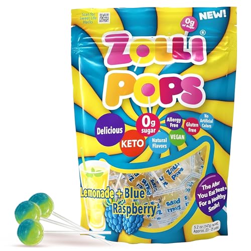 Zollipops Clean Teeth Pops, Sugar-Free, Lemonade + Blue Raspberry, 5.2 oz - image 1