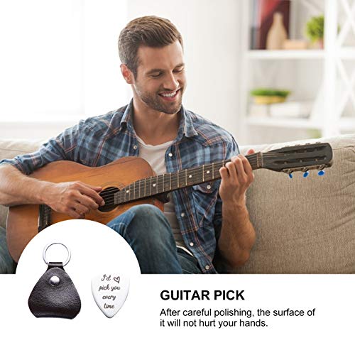 1 Conjunto Palhetas de Guitarra Elétrica Baixo Palhetas Com Estojo de Couro Violão Portátil Palhetas