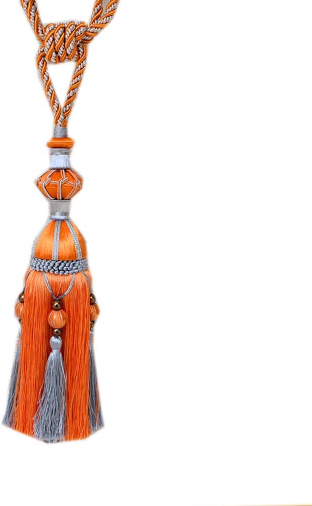 1 Pair Luxurious European Style Curtain Bandage Tassel Curtain Buckle Tassels Curtain Tiebacks Holdbacks Drape Tiebacks Rope (Beige Gray)