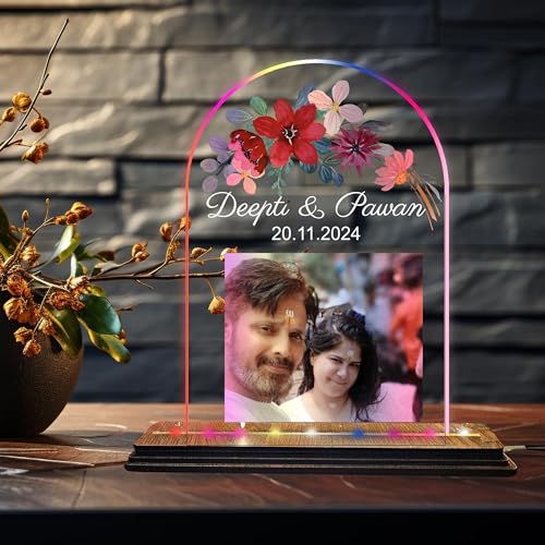 Image of Brown Cloud Personalized Name Photo LED Night Lamp Customized Gift for Men Women Husband Wife Girlfriend Boyfriend Birthday Marriage Anniversary Festivals Decoration(LED RBW NL AO 001)(D3)