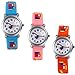 Produktbild Lancardo 3pcs Kinder Sportuhr, Jungen Mädchen Silikon Armbanduhr mit Baustein Muster , Kindergeschenk , blau pink orange