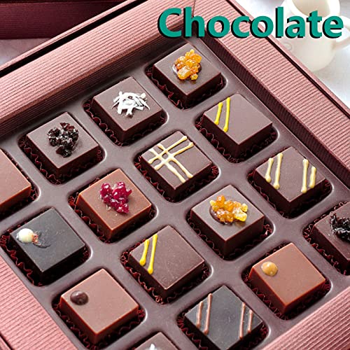 Image of Sakolla Square Chocolate Mold, 40 Cavities Silicone Cube Mold for Chocolate, Candy, Caramel, Ice Cubes, Ganache, Gummy