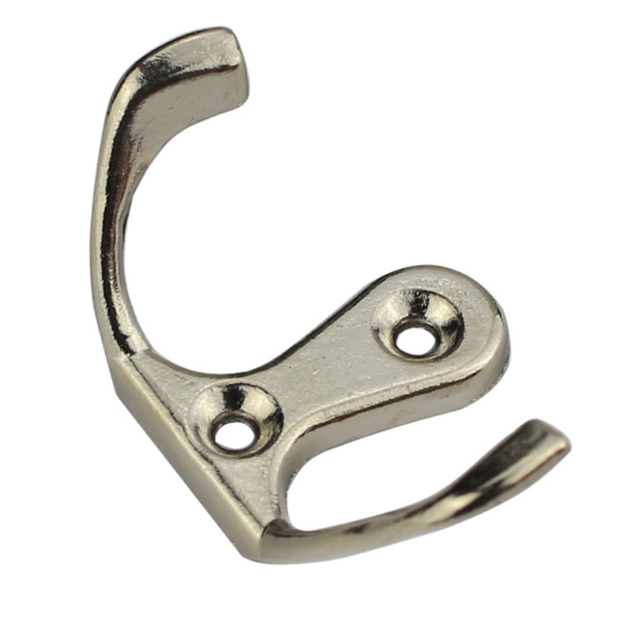 ARTIBETTER 10pcs Zinc Alloy Robe Hooks Wall Mounted Dual Coat Hooks for Clothes Hats Towels Heavy Duty for Bathroom and Bedroom (Silver)