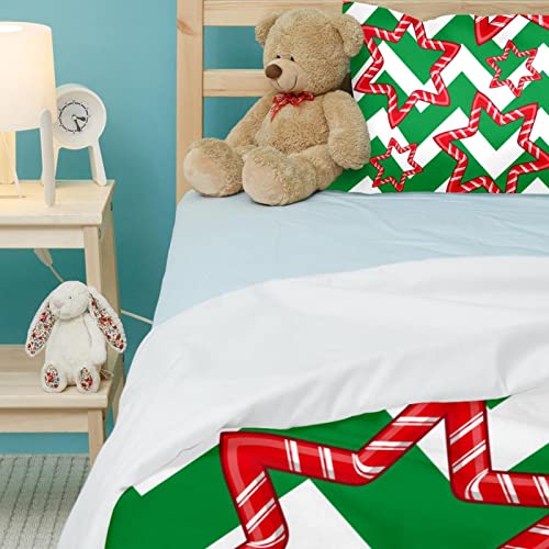 Housse de couette vert zigzag avec 2 taies d'oreiller pour lit double - 5
