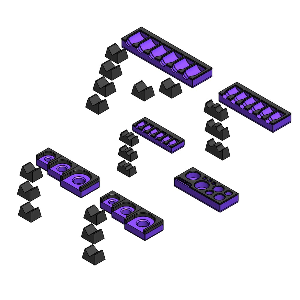 3D Tool Trays MagAttach Ratchet and Extensions Starter Set (Purple/Black)