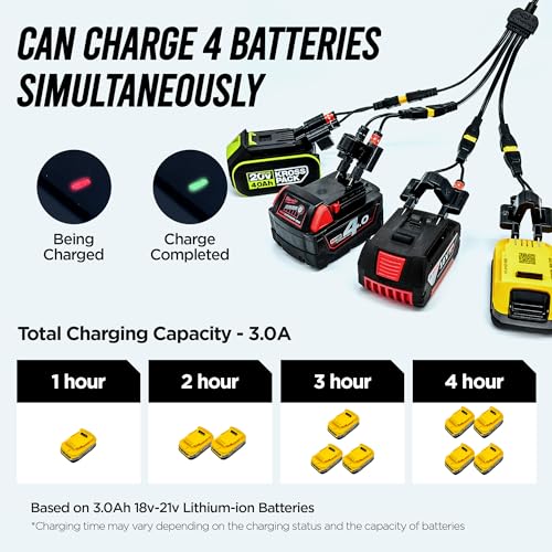 Eco Power Pack Octopus Ready Multi Power Tool Battery Charger Compatible With Any Brands 18V/20V/21V Li-Ion Batteries thumb #2