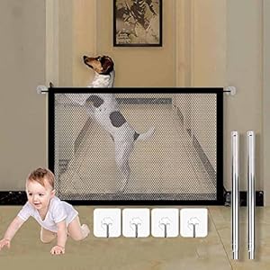 Ambolio Faltbar hundeschutzgitter,Magic Gate Faltbar,Hunde türschutzgitter，Türschutzgitter,Absperrgitter für Haustier Hunde Katzen,Hunde türschutzgitterHundebarrieren(180 * 80CM)