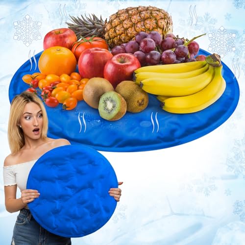 Image of Reallnaive 2 Pcs Reusable Freezable Ice Mat Buffet Chilled Serving Tray 15.7