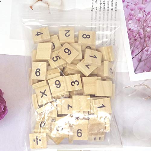 100 piezas de fichas de madera para scrabble miniatura 7