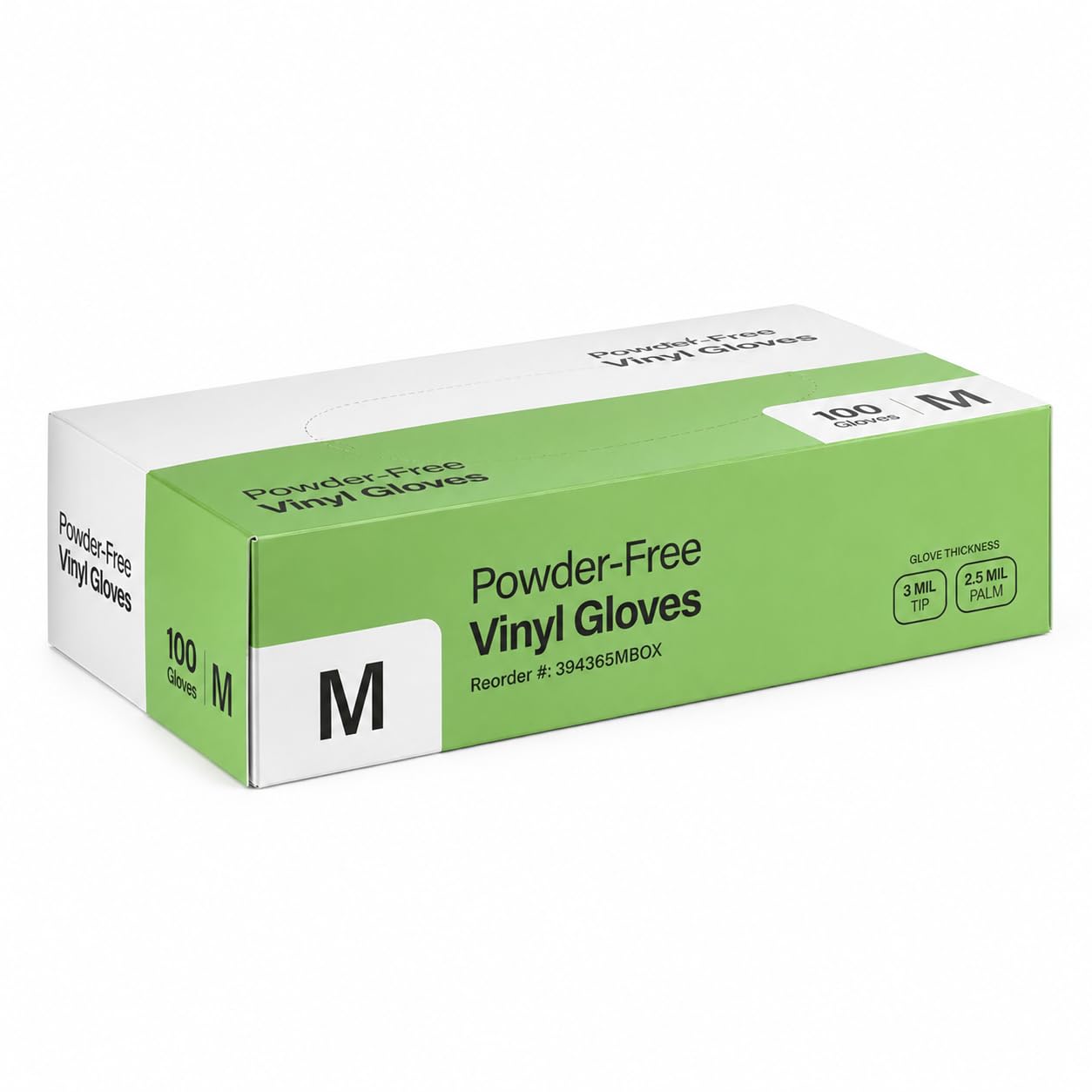 Medium Clear Vinyl Disposable Gloves Powder-Free 3 Mil by Glownary – Large, Vinyl, Blue, Pack of 100, Model 394365mbox