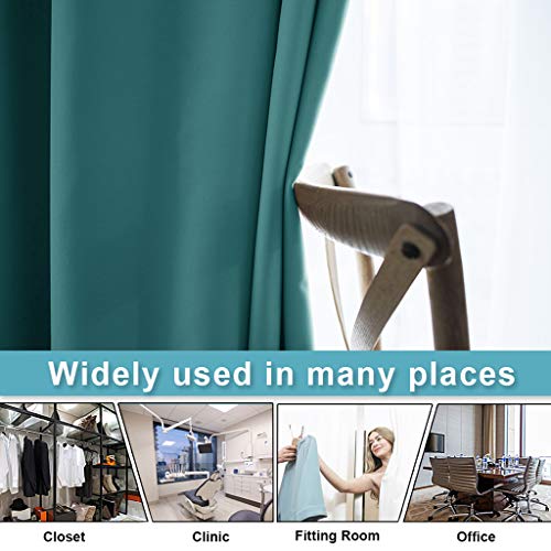 Image of RYB HOME Privacy Blackout Curtains, Thermal Insulating Room Divider Large Window Treatment for Glass Door Living Room Shared Bedroom Laundry Room, W 60 x L 108 inches, Teal, 1 Panel