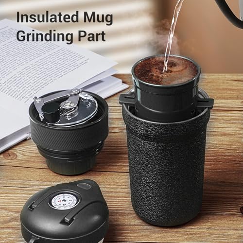 Taza de aislamiento de 400 ml con molinillo de café integrado para evitar café recalentado 4