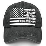 Weiweiwu My Son My Pride My World Proud Army mom Hats for Womens Fashion Washed