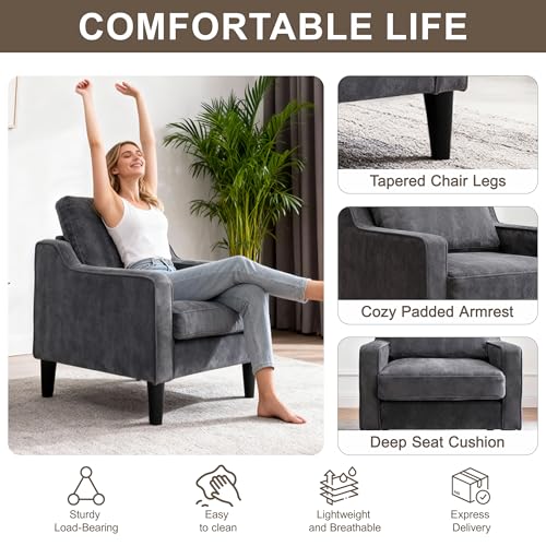 Sillón ergonómico chenille gris con soporte lumbar miniatura 4