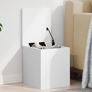 LLEZKBR Armarios y almacenamiento, baúles de almacenamiento para el hogar, color blanco, 30 x 35 x 35 cm, madera de ingeniería
