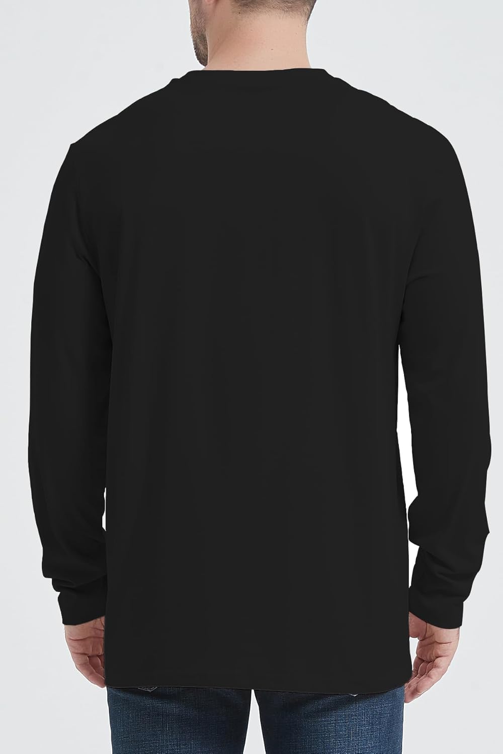 GOLDPKF T Shirts for Men Long Sleeve Cotton Crew Neck Work T Shirts Solid Casual Undershirt Pullover Tops - Image 3