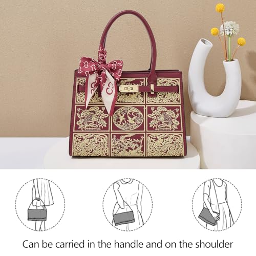 Image of FOXLOVER Medium Tote Bag for Women Designer Vintage Satchel Handbags Top-handle Purses