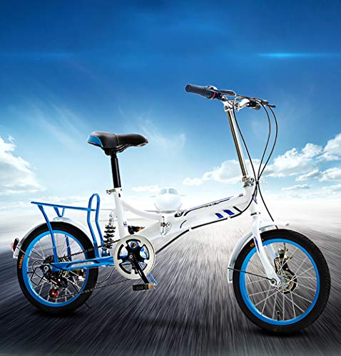 Vouwfiets, Heren Dames Opvouwbare fiets, Gevouwen binnen 15 seconden, Gestroomlijnd frame, 16 inch City vouwfiets, voor… - Afbeelding 3