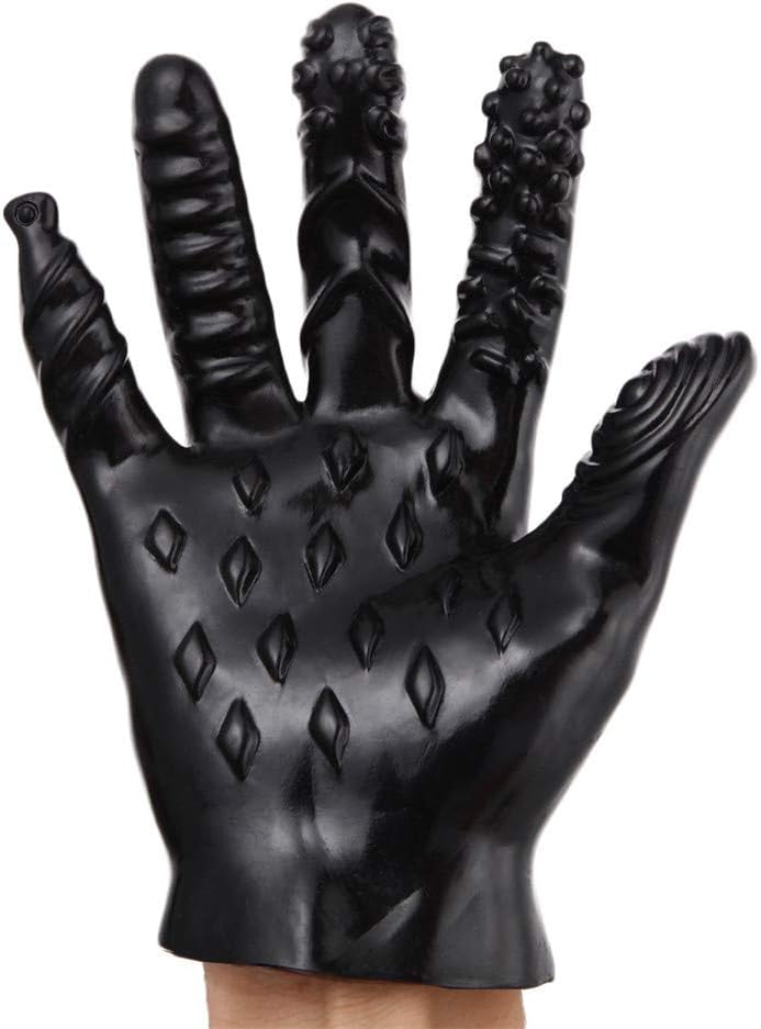 Sex Massage Gloves Female Flirting Massage Tool Ribbed Teasing Waterproof Hands Gloves