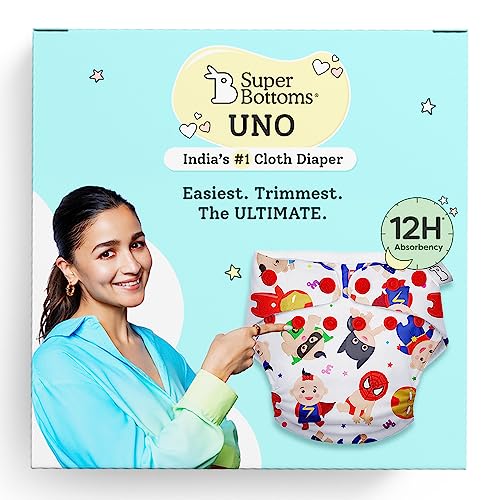 Image of SuperBottoms Reusable and Washable Cloth Diapers for babies - Cloth Diaper Freesize UNO- New Version