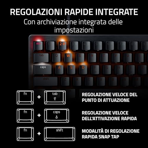 Huntsman V3 Pro Mini - Tastiera analogica ottica E-Sport formato 60% - Snap Tap e Rapid Trigger (Interruttori ottici analogici Gen-2, Copritasti in PBT Doubleshot) US-Layout | Nero - Tastiera gaming - Immagine 6