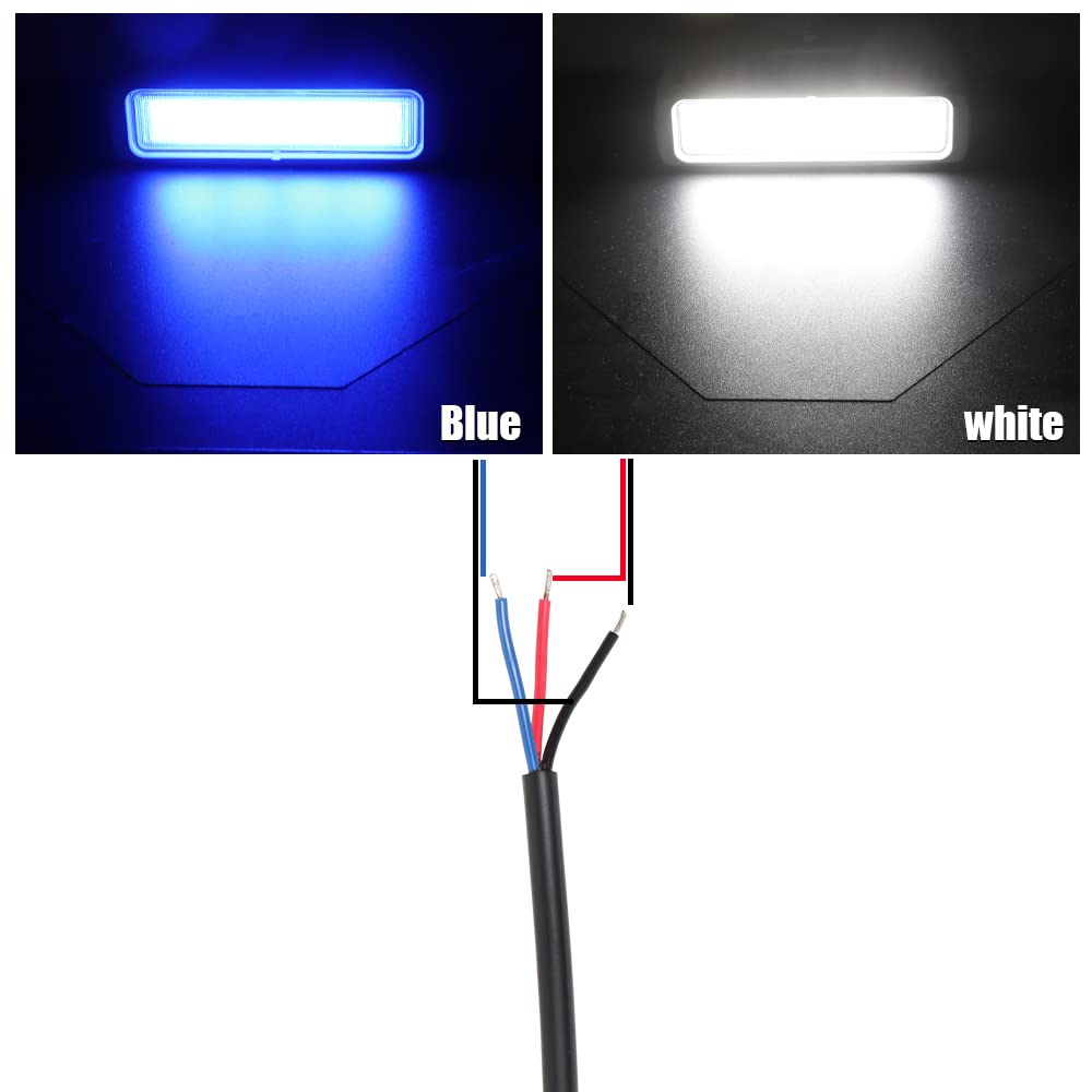 EXZEIT Dual Color Marine Boat Light, 96W Spreader Light for Deck Docking, 6.3 Inch,12/24V