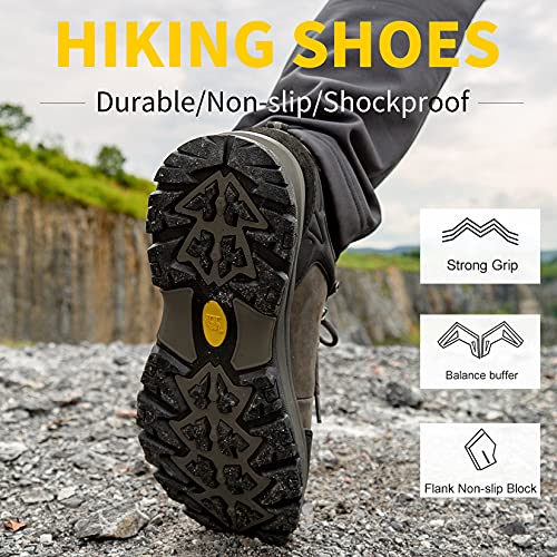 Image of CAMEL CROWN Hiking Shoes Men Trekking Shoe Low Top Outdoor Walking Waterproof Leather Trail Sneakers