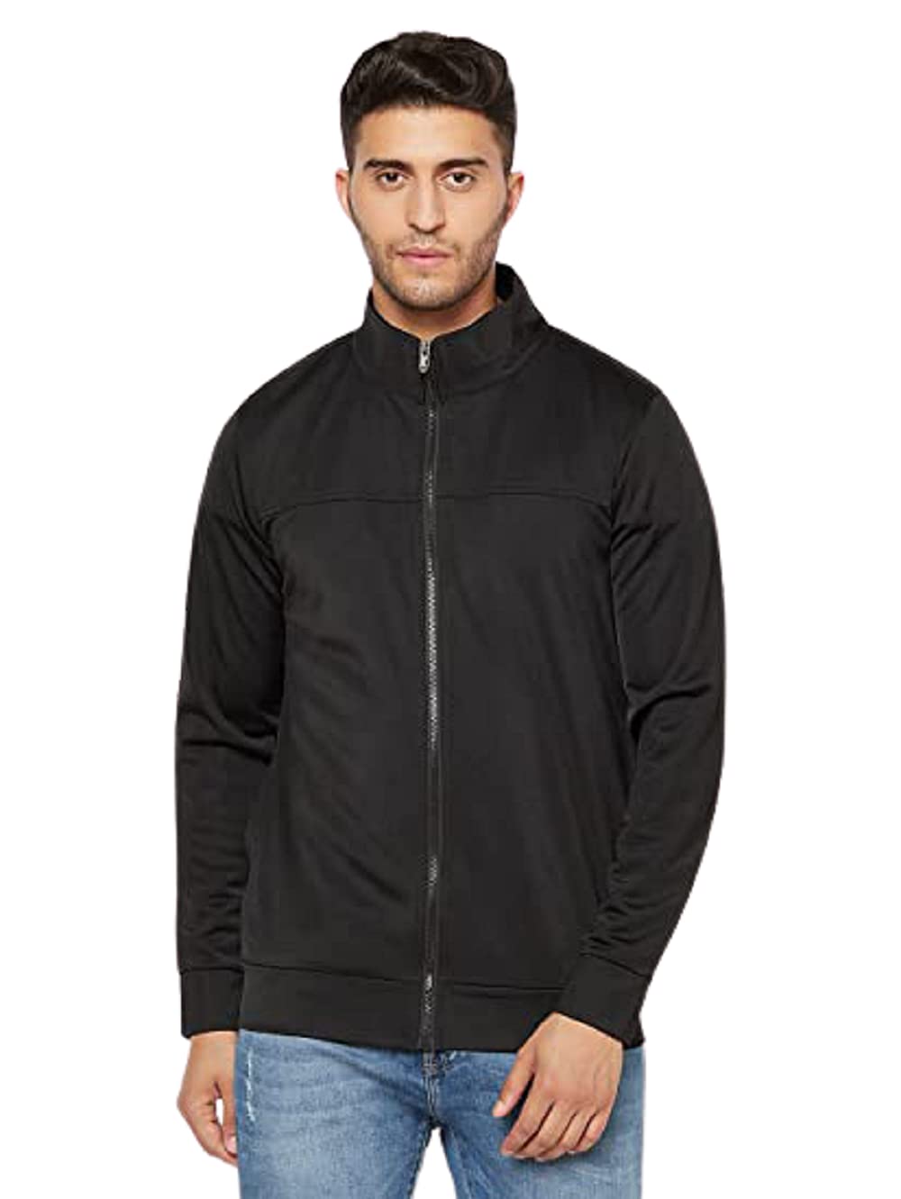 Mens Zip Top Polyester Full Sleeves High Neck Jackets | Winter Wear | Side Pockets | Regular Fit Jacket For Men, Track Top For Travelling, Gym & Sports Wear | Lightweight Jackets for Men