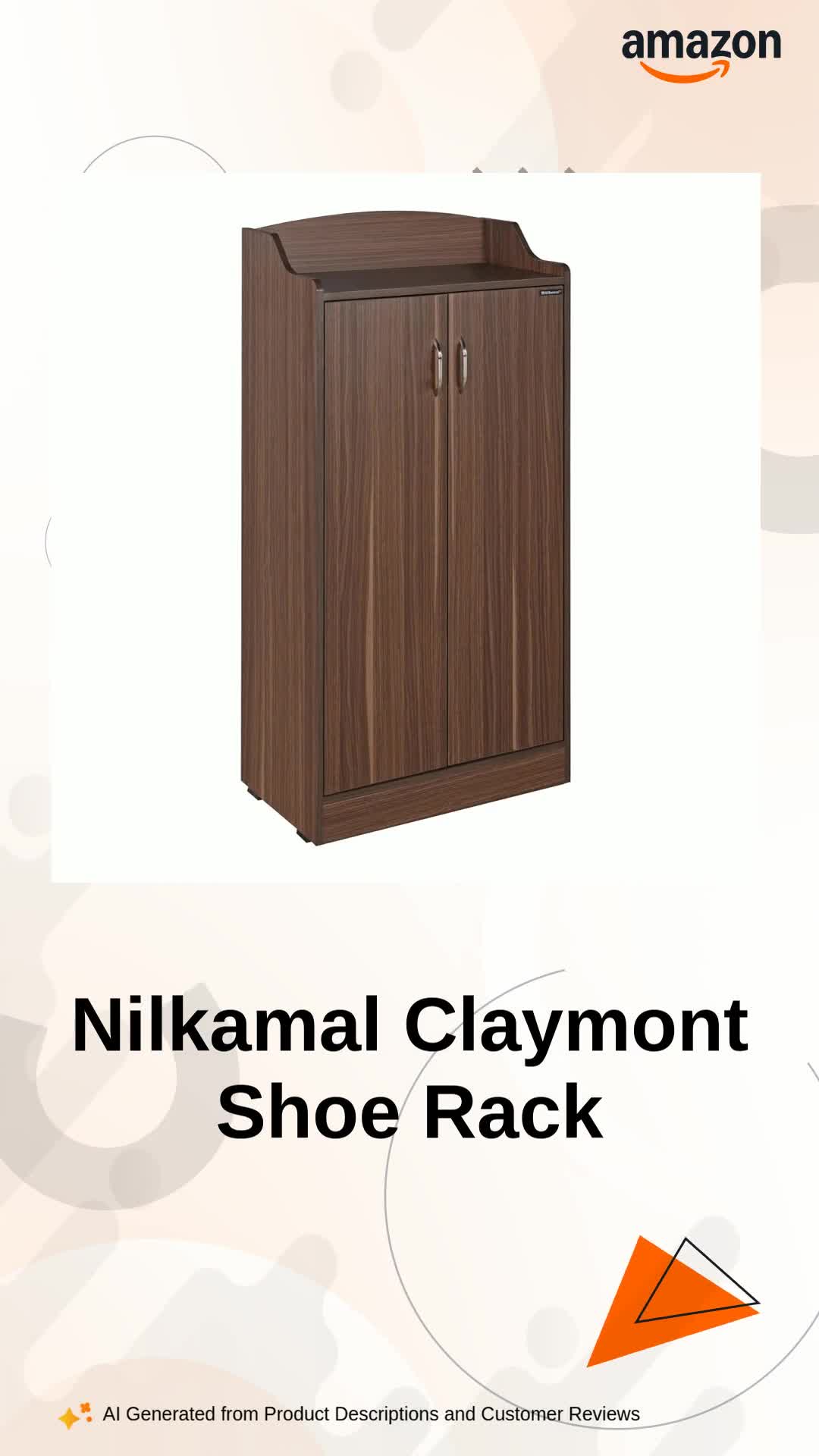Nilkamal Claymont 2 Door Engineered Wood Shoe Rack with 6 Shelves