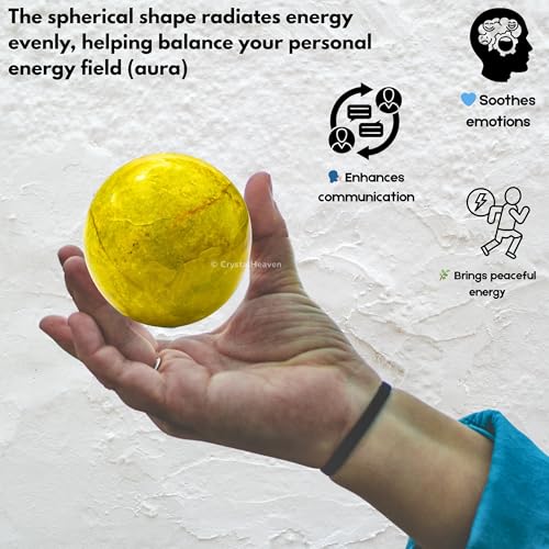 Image of Certified Green Opal Crystal Ball for Meditation - Premium Crystal Vastu Items for Home and Feng Shui Items for Good Luck - Ideal for Pooja Supplies and Spiritual Practices (2 inch Inch)