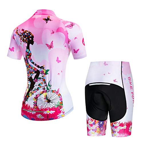 Image of Cycling Jerseys Women Bike Shirts Short Sleeve Bicycle Clothes Breathable Stretch Labric Bicycle Uniforms