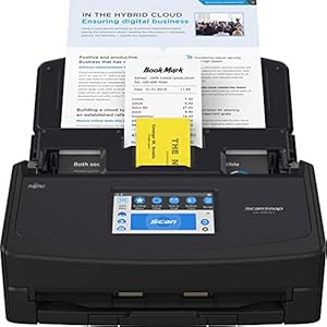 ScanSnap iX1600 Wireless or USB High-Speed Cloud Enabled Document, Photo & Receipt Scanner with Large Touchscreen and Auto Document Feeder for Mac or PC, Black