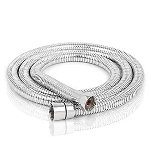 Home 1.5 Meter Flexible 304 Grade Stainless Steel Shower Tube Chrome Finish