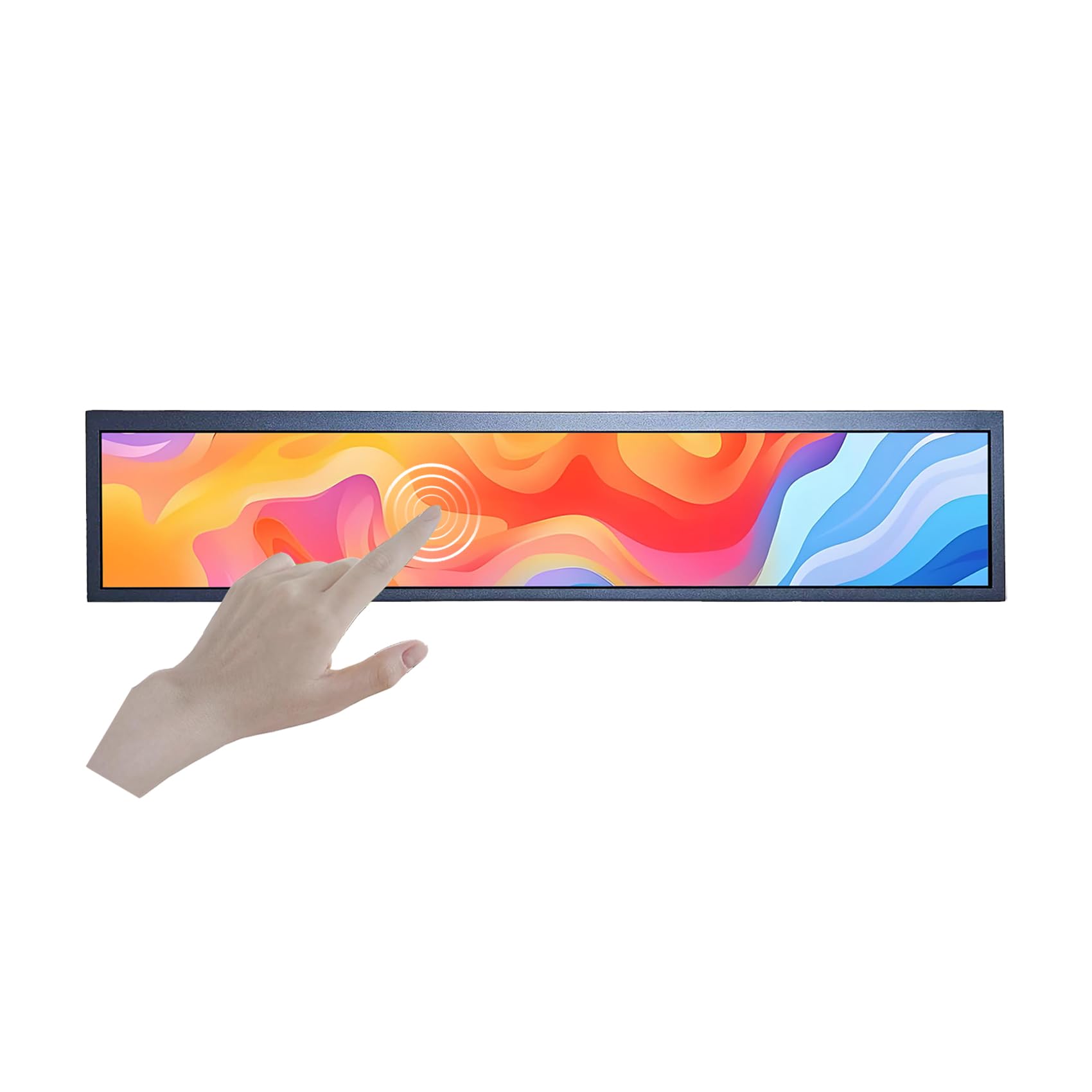 VSDISPLAY 24" 1920x360 rozciągnięty pasek LCD monitor dotykowy | 10 punktów Multi-Touch, obsługa autoodtwarzania, autokopiowania wideo,płyta Android 11