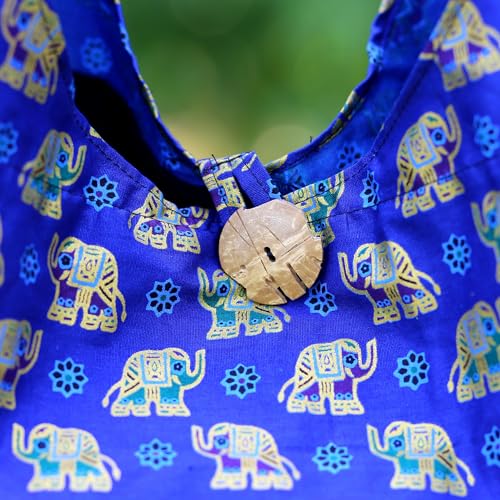 NOVICA Cotton shoulder bag, 'Royal Thai Elephant'3