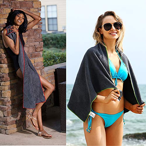 Monster 4 Pack Microfiber Camping Towel Quick Dry,Super Absorbent Travel Towel Portable Microfiber Swim Towel With Waterproof Towel Bag, Lightweight Boat Towel For Rv Sport Gym Beach Pool Family Trip #TOP6