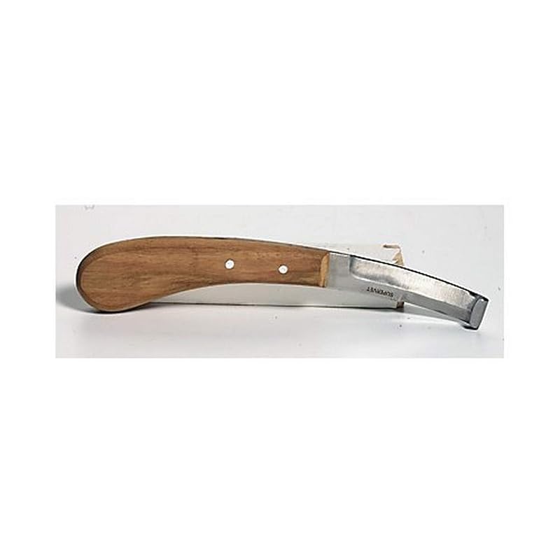 Faca para Cascos de Cavalos Weaver Equine com Lâmina de Aço Inoxidável e Cabo de Madeira para Canhoto, 1 unidade