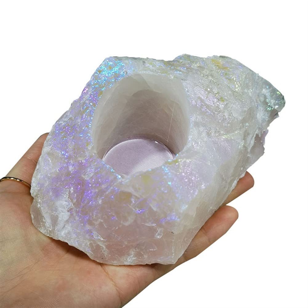 Bougie maison en rose quartz naturel pour créer un coin méditation zen