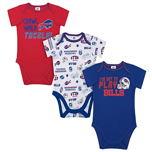 Image of Gerber NFL Unisex-Baby NFL Team 3 Pack Short Sleeve Onesie Bodysuit